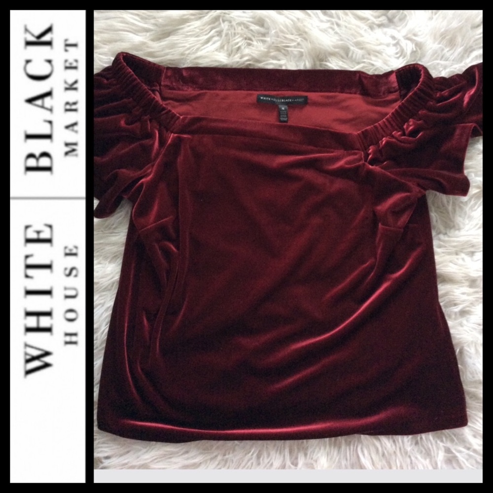 WHBM Off-Shoulder Velvet Top - Picture 6 of 7